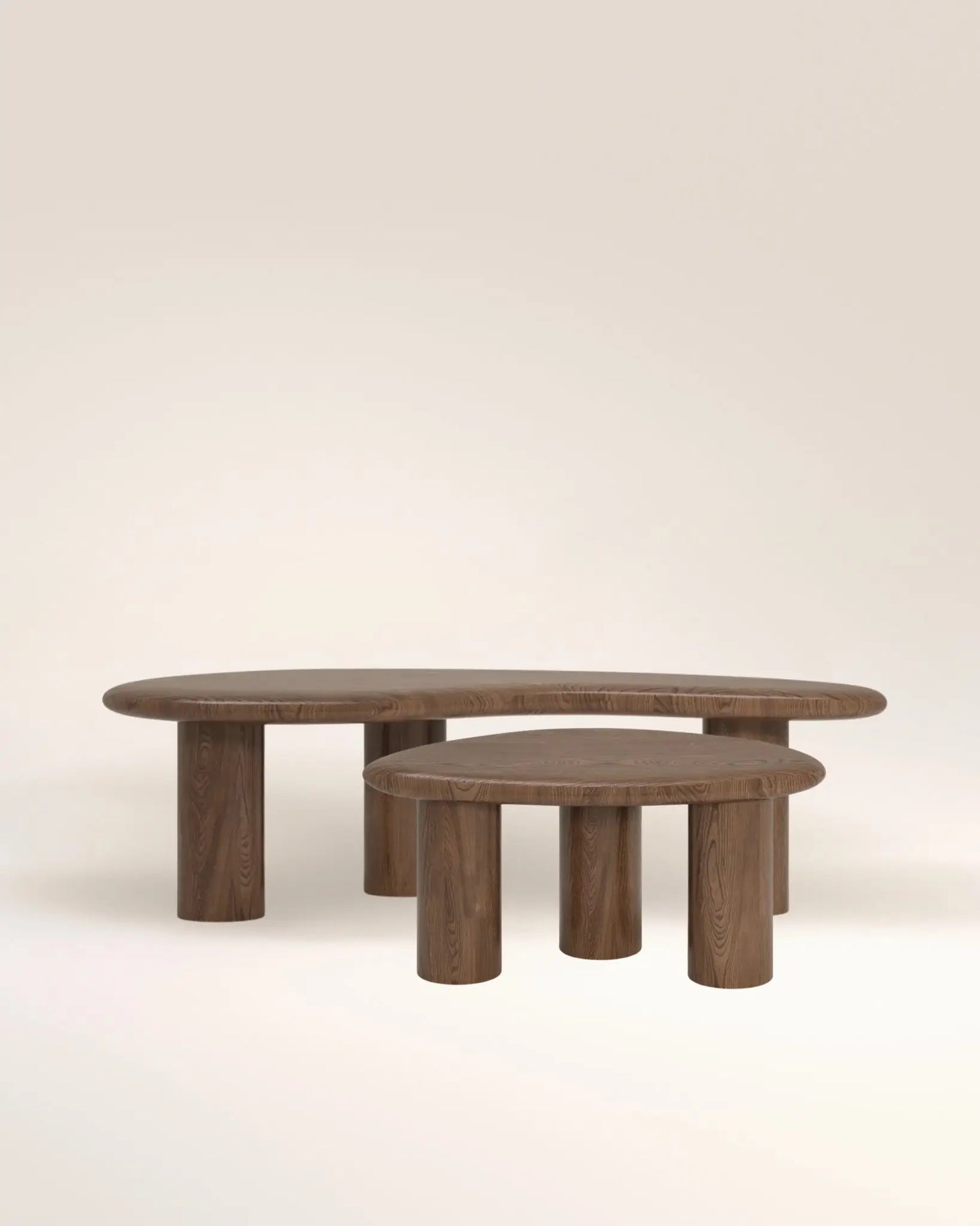 Zestaw stolików kawowych z drewna orzechowego - Fina + Stei