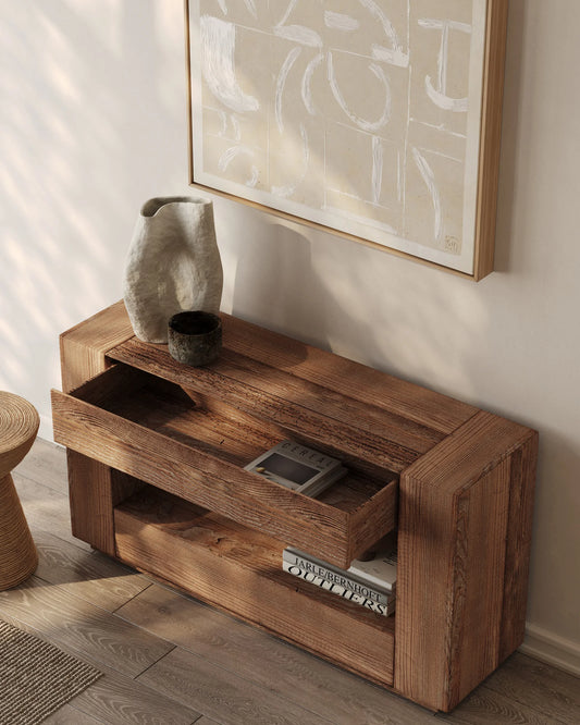 Luna - konsola drewniana z szufladą