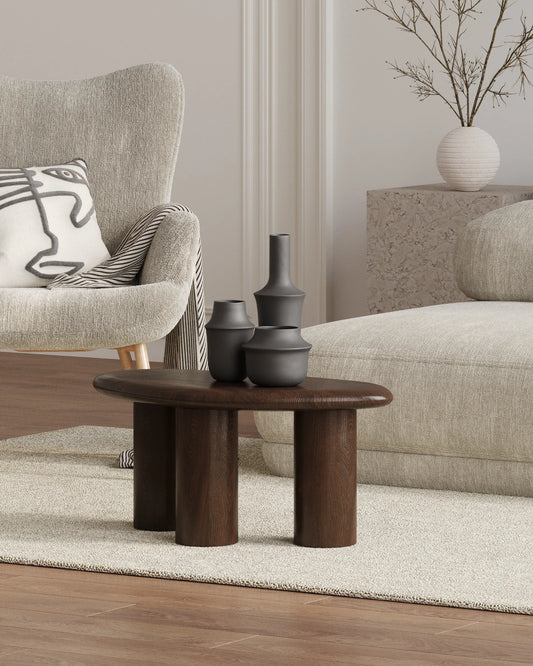 Stei - stolik kawowy z drewna orzechowego