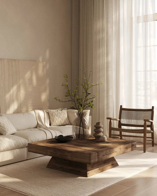 Vega - kwadratowy stolik kawowy z drewna dębowego