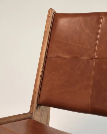 Sund - krzesło z drewna sosnowego i skóry naturalnej