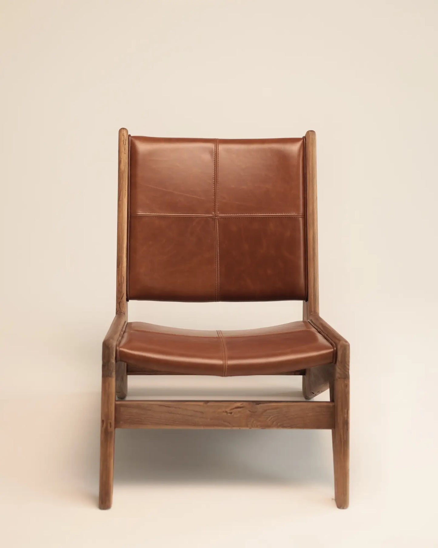 Sund - krzesło z drewna sosnowego i skóry naturalnej