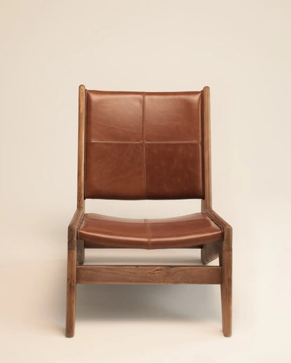 Sund - krzesło z drewna sosnowego i skóry naturalnej