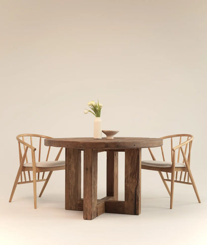 Deia - okrągły stół jadalniany z drewna dębowego