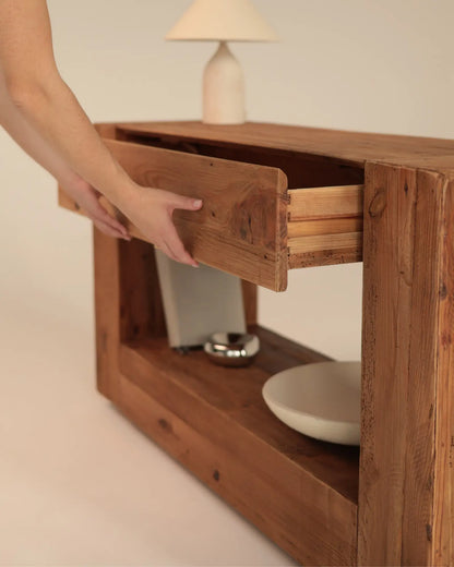 Luna - konsola drewniana z szufladą